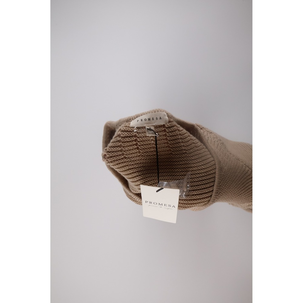 Promesa‎ Sweater Dress Pointelle Knit S Natural Tan Long Sleeve Boho UDB1007-VC - Picture 6 of 7